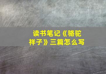 读书笔记《骆驼祥子》三篇怎么写