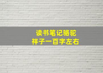 读书笔记骆驼祥子一百字左右