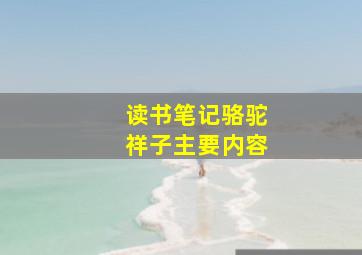 读书笔记骆驼祥子主要内容