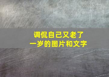 调侃自己又老了一岁的图片和文字