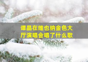 谭晶在维也纳金色大厅演唱会唱了什么歌