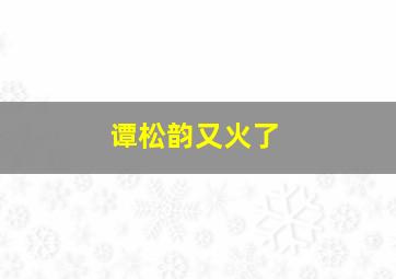 谭松韵又火了