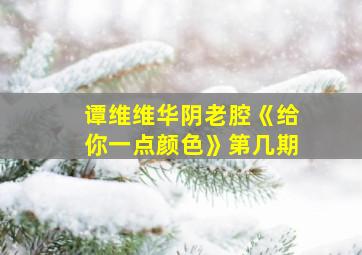 谭维维华阴老腔《给你一点颜色》第几期