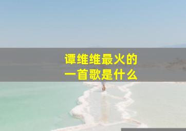 谭维维最火的一首歌是什么