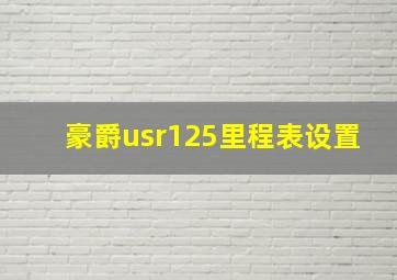 豪爵usr125里程表设置