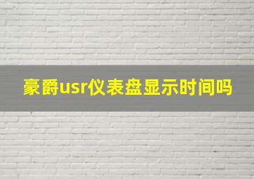 豪爵usr仪表盘显示时间吗