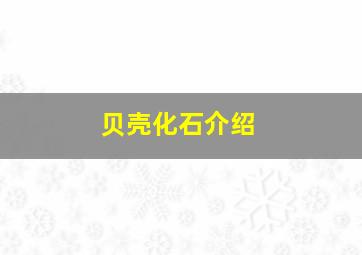 贝壳化石介绍