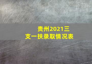 贵州2021三支一扶录取情况表