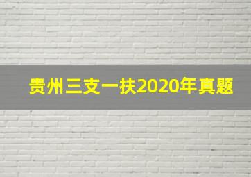 贵州三支一扶2020年真题