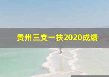 贵州三支一扶2020成绩