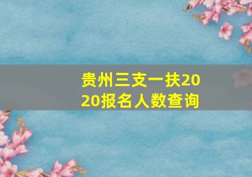 贵州三支一扶2020报名人数查询