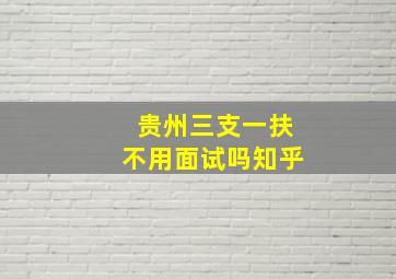 贵州三支一扶不用面试吗知乎