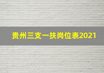 贵州三支一扶岗位表2021