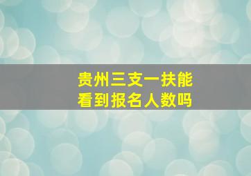 贵州三支一扶能看到报名人数吗