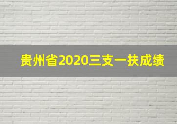 贵州省2020三支一扶成绩