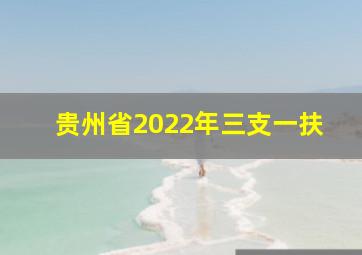 贵州省2022年三支一扶