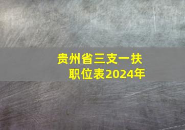 贵州省三支一扶职位表2024年