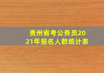 贵州省考公务员2021年报名人数统计表