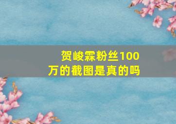 贺峻霖粉丝100万的截图是真的吗