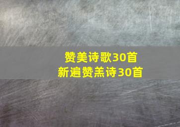 赞美诗歌30首新遍赞羔诗30首