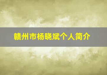 赣州市杨晓斌个人简介