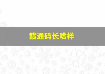 赣通码长啥样