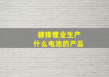 赣锋锂业生产什么电池的产品