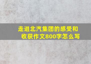 走进北汽集团的感受和收获作文800字怎么写