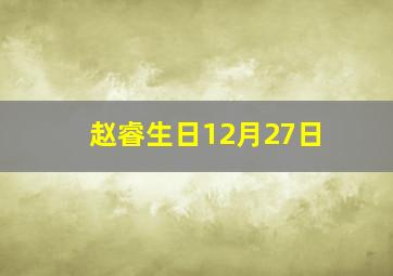 赵睿生日12月27日