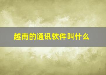 越南的通讯软件叫什么