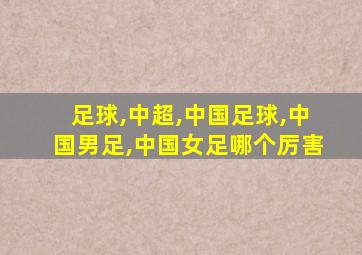 足球,中超,中国足球,中国男足,中国女足哪个厉害