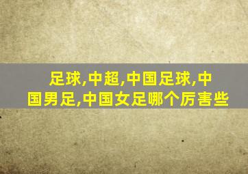 足球,中超,中国足球,中国男足,中国女足哪个厉害些