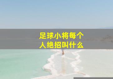 足球小将每个人绝招叫什么