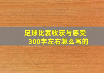 足球比赛收获与感受300字左右怎么写的