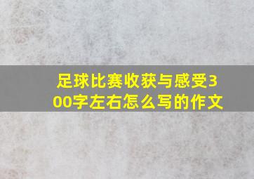 足球比赛收获与感受300字左右怎么写的作文