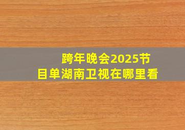 跨年晚会2025节目单湖南卫视在哪里看