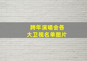 跨年演唱会各大卫视名单图片