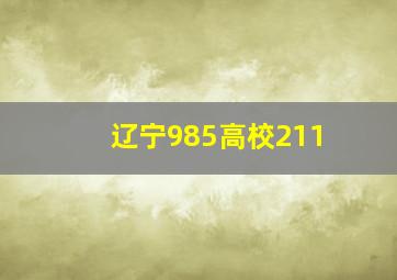 辽宁985高校211