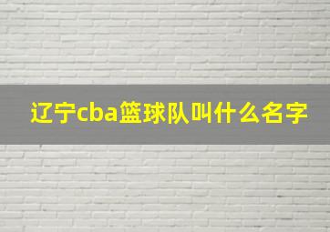 辽宁cba篮球队叫什么名字