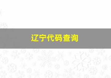 辽宁代码查询