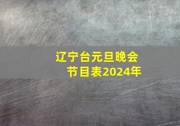 辽宁台元旦晚会节目表2024年