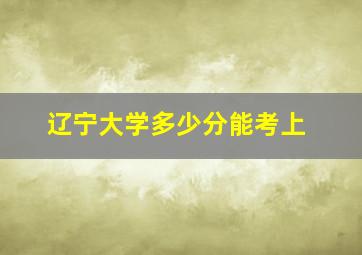 辽宁大学多少分能考上