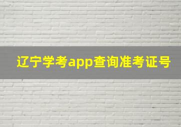 辽宁学考app查询准考证号