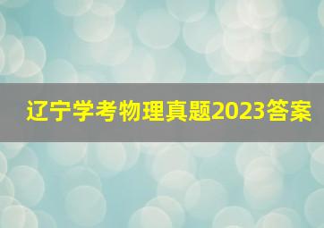 辽宁学考物理真题2023答案