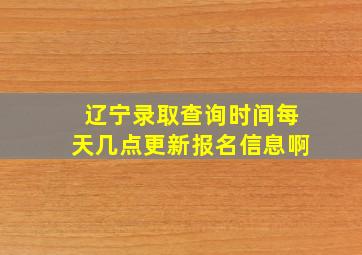 辽宁录取查询时间每天几点更新报名信息啊