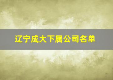 辽宁成大下属公司名单