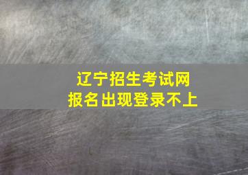 辽宁招生考试网报名出现登录不上