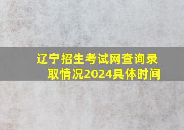 辽宁招生考试网查询录取情况2024具体时间