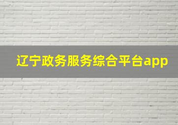 辽宁政务服务综合平台app