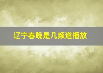 辽宁春晚是几频道播放